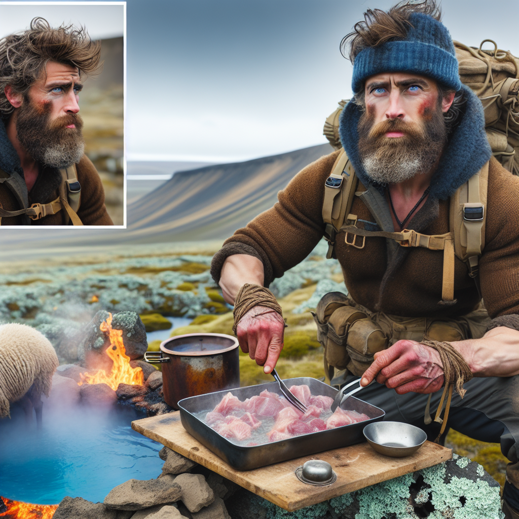 Bear Grylls Cooks Sheep Meat in an Icelandic Hot Spring | Man vs. Wild