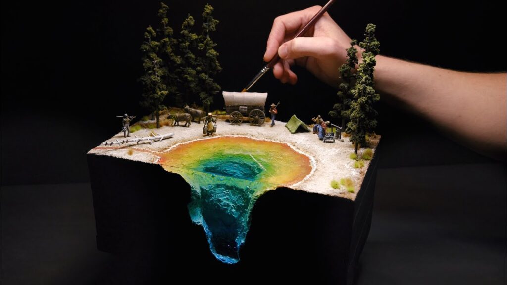 Yellowstone Hot Spring Diorama with a Spooky Surprise